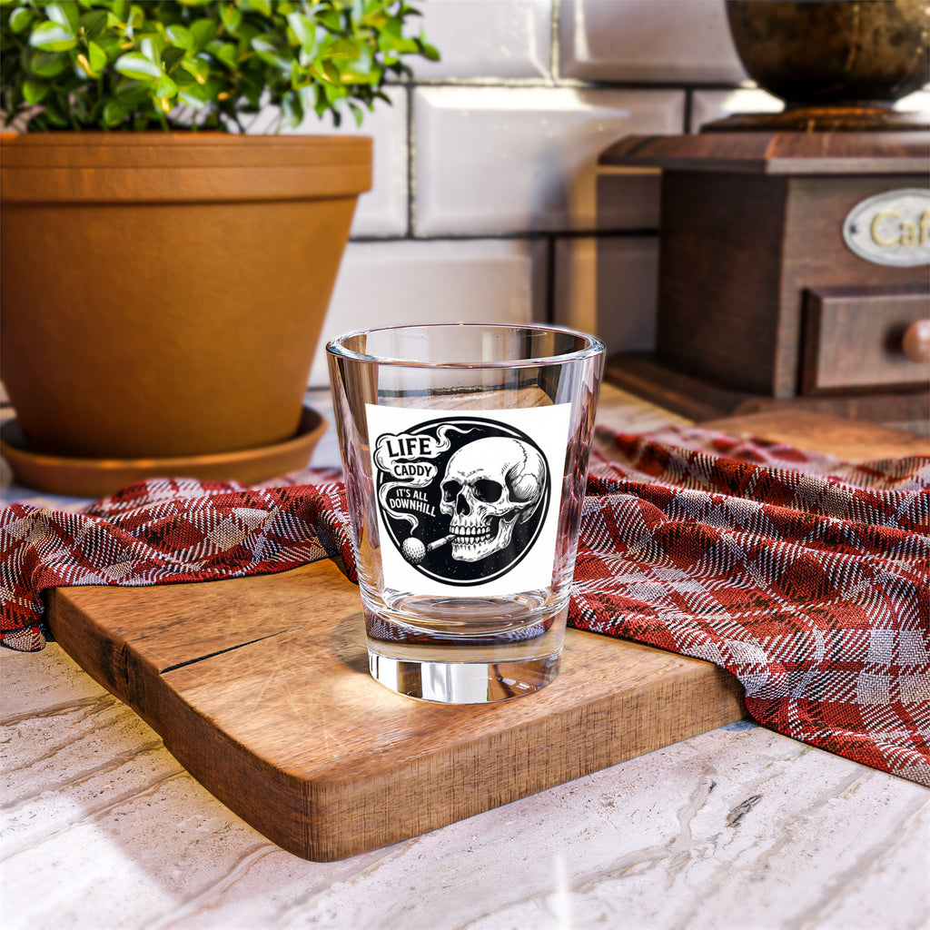 Life Caddy It’s All Downhill Skull Golf Shot Glass | 1.5oz