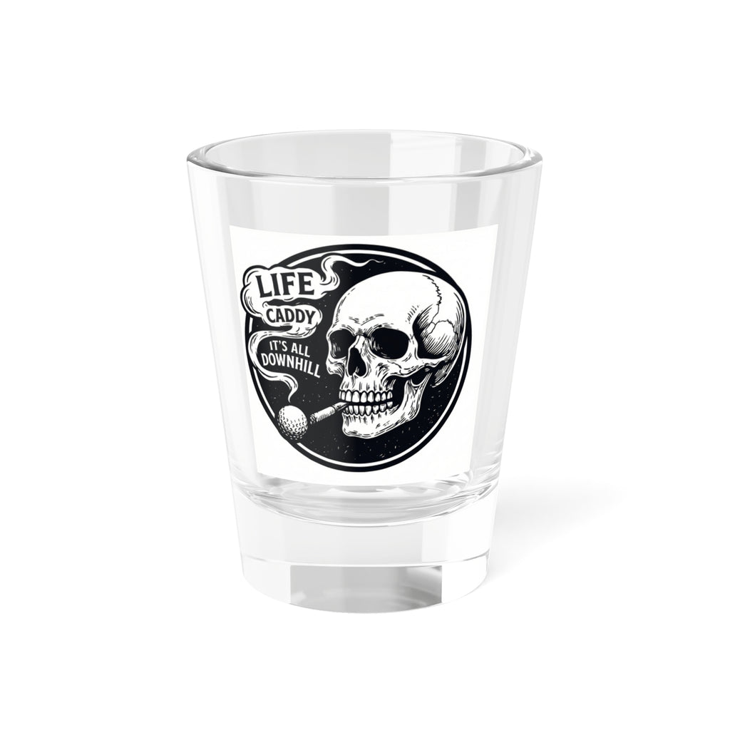 Life Caddy It’s All Downhill Skull Golf Shot Glass | 1.5oz