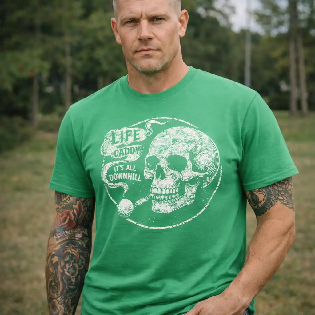Life Caddy Downhill tri-blend graphic tee
