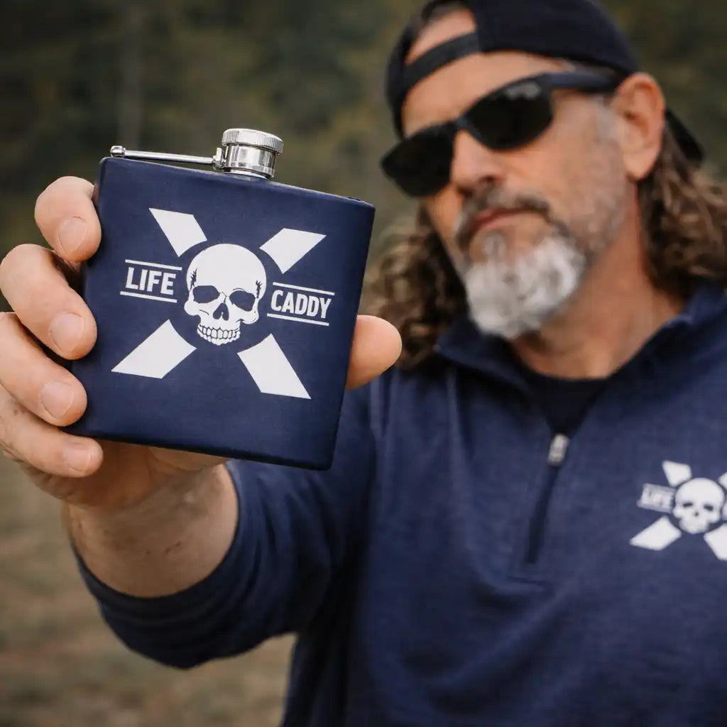 Life Caddy Skull X Flask | 6oz Stainless Steel