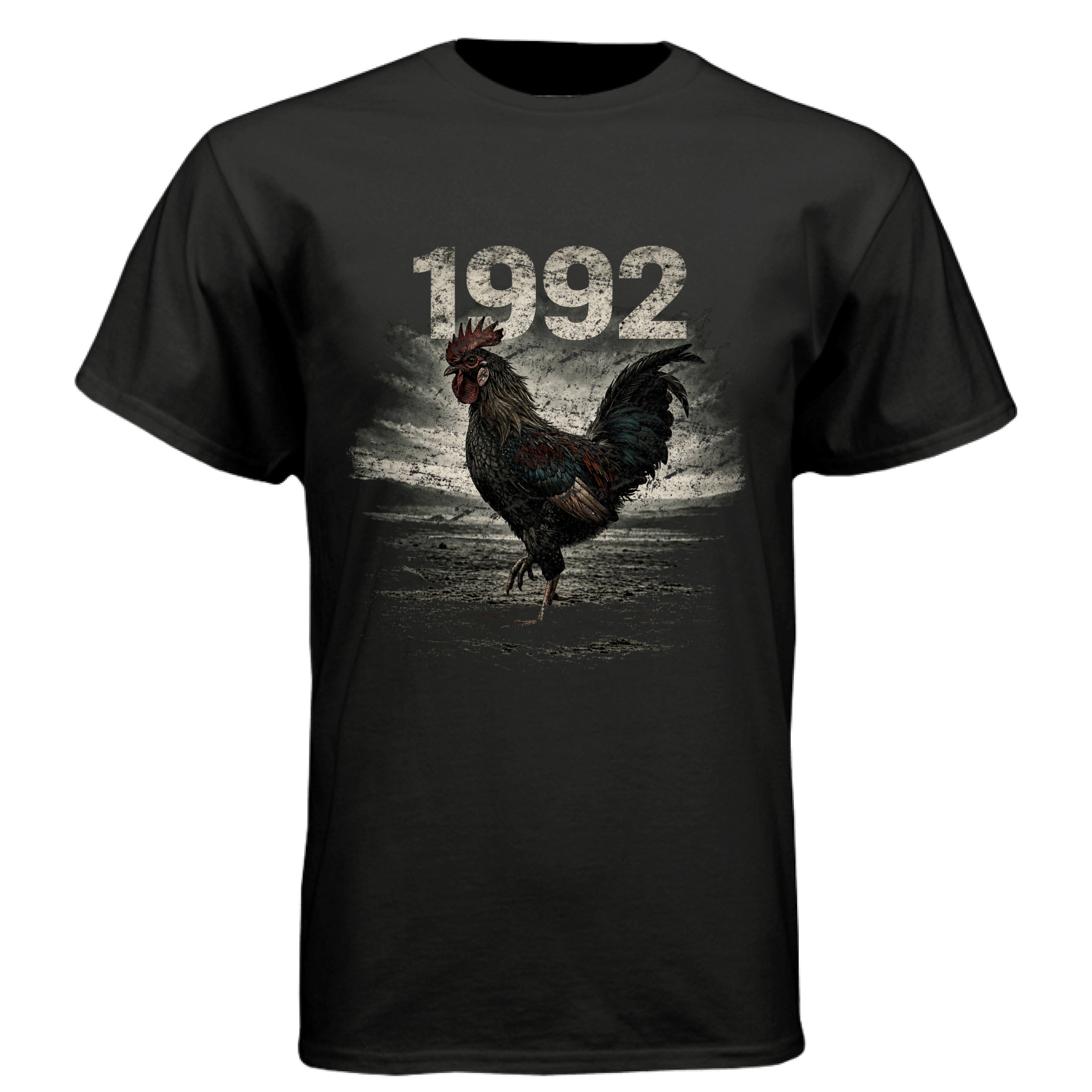Unisex tri-blend tee Life Caddy 1992 rooster artwork